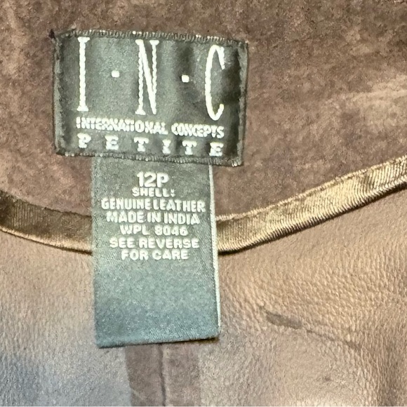 INC International Concepts Vintage Y2K Chocolate Suede Leather Flare Pants - Picture 3 of 5